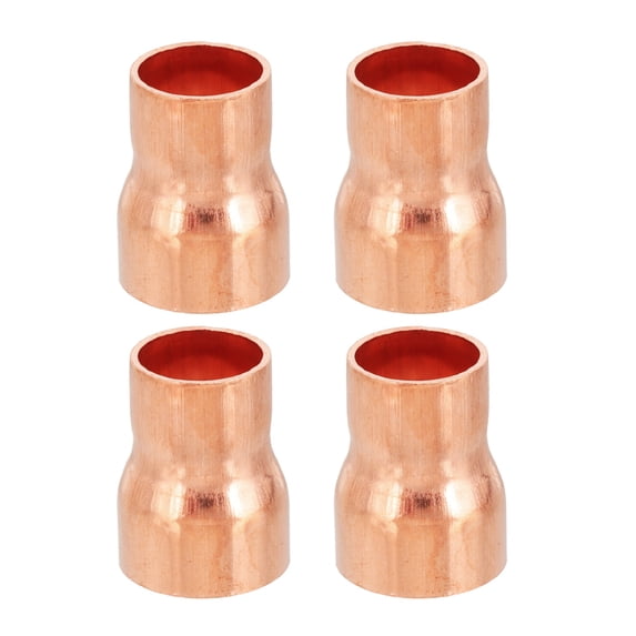 Copper Reducers 99.9% Pure Copper Reducing Coupling Pressure Fitting Pipe Tube Connector Adapter 9/16" to 1/2" 4