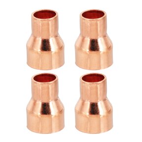 Copper Reducers 99.9% Pure Copper Reducing Coupling Pressure Fitting Pipe Tube Connector Adapter 9/16" to 3/8" 4