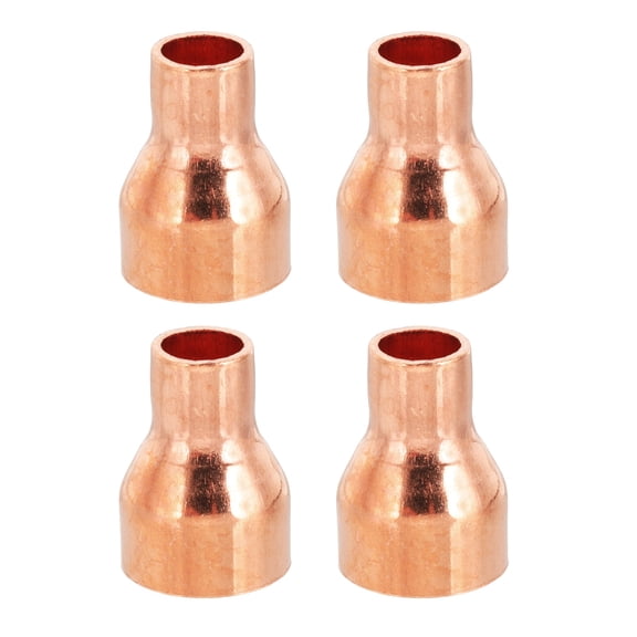Copper Reducers 99.9% Pure Copper Reducing Coupling Pressure Fitting Pipe Tube Connector Adapter 9/16" to 5/16" 4