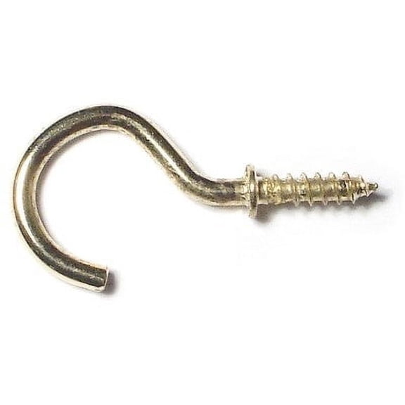 9/16" x 1" Brass Cup Hooks