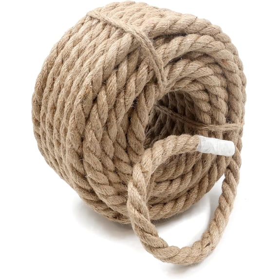 72 Foot Rope Natural Jute Rope – 9/16 Inch (14mm) x 50 FT, Thick Twist Rope for ...