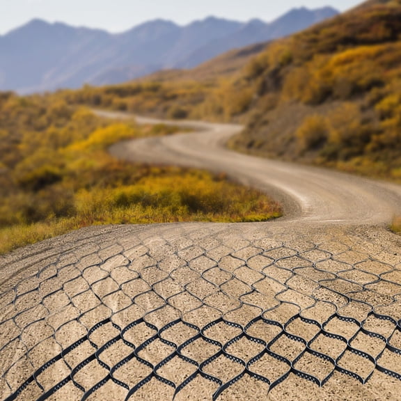 9*17ft 2" Thick Earthwork Geocell HDPE Ground Grid Honeycomb Room Paver Standard Black