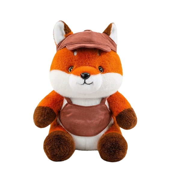 9.1in Fox Plush Toy, Soft Stuffed Wildlife Animal for Comfort, Huggable Sleeping Buddy for Relaxation, Stylish Decorative Animal for Gifting, brown