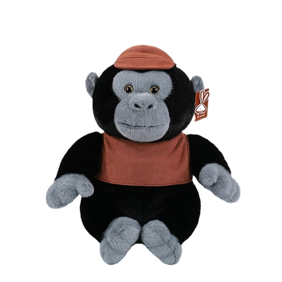9.1in Monkey Plush Toy, Soft Ape Stuffed Animal, Jungle Primate Figure, Strong Monkey Character, Huggable Companion, Great for Gifting and Decor, Black
