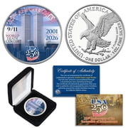 9/1l World Trade Center 25th Anniversary Genuine American Silver Eagle Coin 1 oz .999 Pure Silver   USA 250