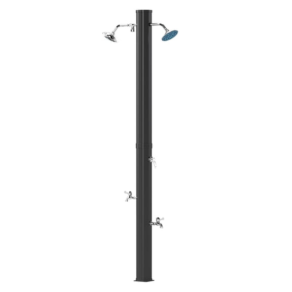 9.2 Gallon Solar Shower Outdoor, 2 Rotating Heads & Foot Wash - Poolside Beach Spa Shower Kit
