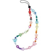 9.2 Inch Rainbow Star Butterfly Beaded Phone Charm Strap Detachable Phones Anti-Lost Chain Hands-Free Wrist Straps