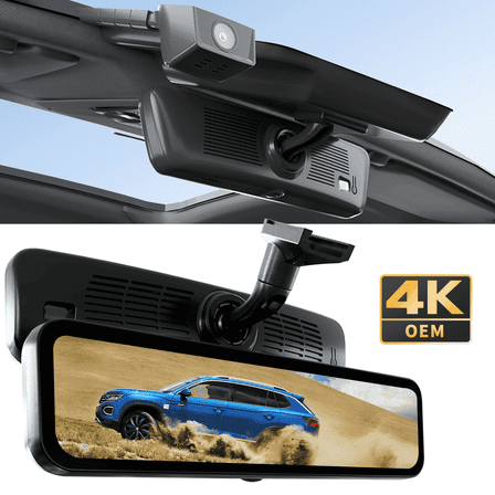 Sinjet 9.2 inch Rear View Mirror Dash Camera Front 4K and Rear 2K Dash Cam 64GB SD