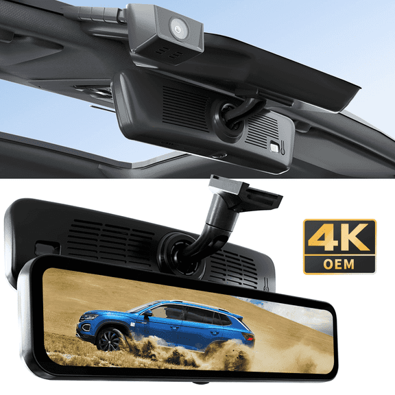 Sinjet 9.2 inch Rear View Mirror Dash Camera Front 4K and Rear 2K Dash Cam 64GB SD