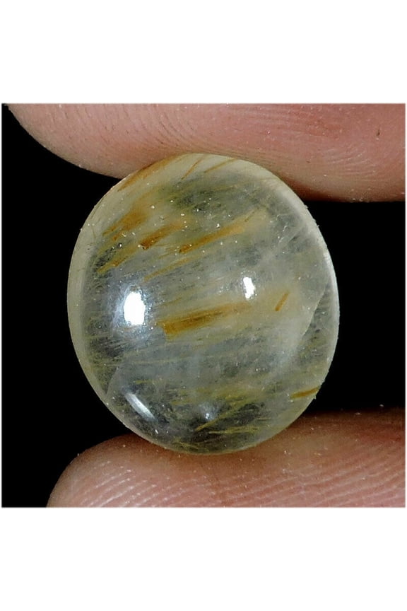 9.20 Ctw Natural Copper Needle Rutile Quartz Oval Cabochon Gemstone For Ring