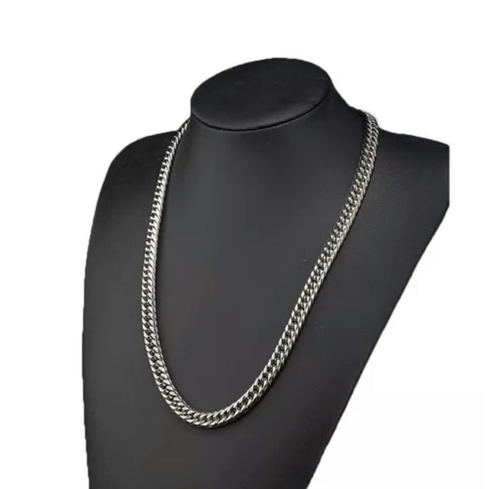 9-20MM Heavy Stainless Steel Silver Cuban Curb Chain Men's Necklace Or ...
