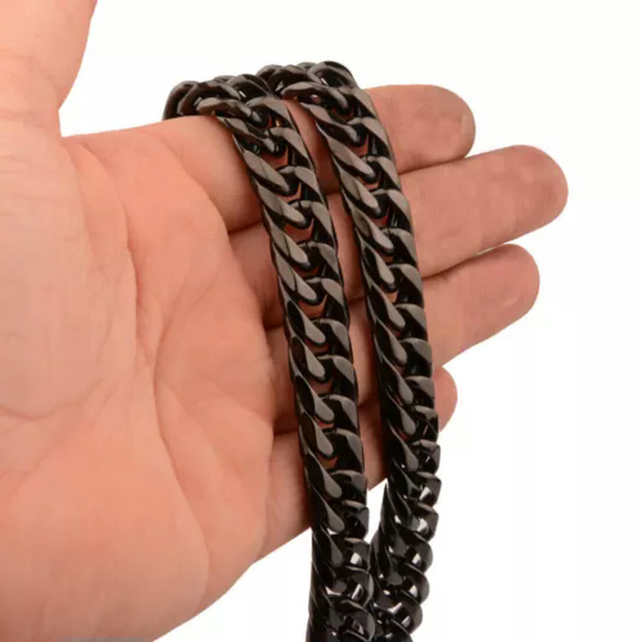 Mens Black Chains Stainless Cuban Link Chain 6mm Square Curb Chain Necklace For Men, Classic Style, Long Length From Zipitang, $13.09