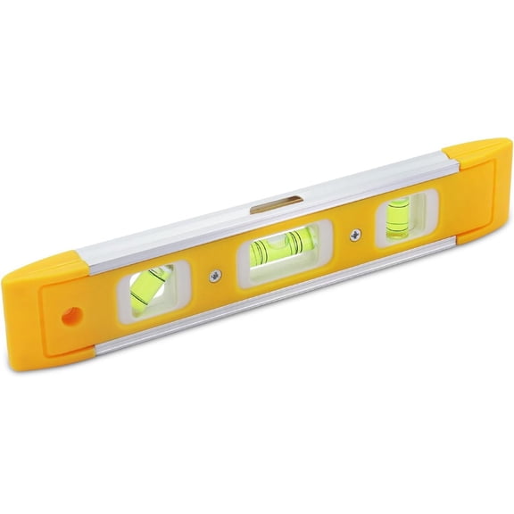 9" (23cm) Torpedo Level Magnetic with 3 Bubble Spirit Levels | (45,90,180 Degree) Small Leveling Tool - Ideal for Hanging Pictures, Installing Shelves, and Home Renovations