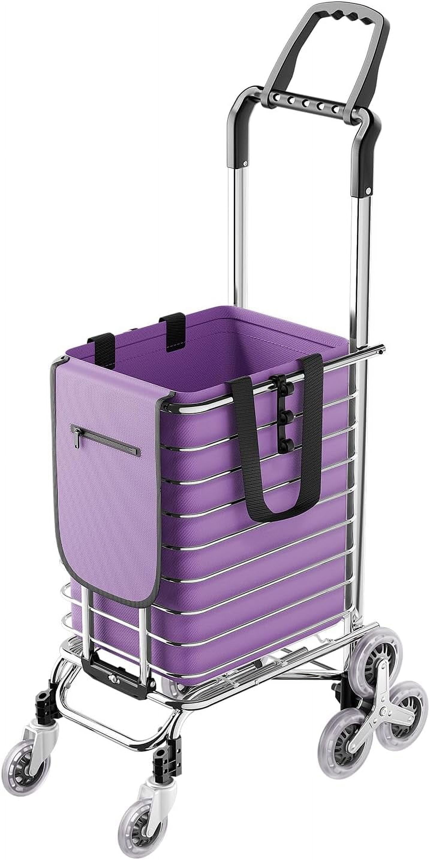 Wagon Cart With Wheels Foldable Stair-Climbing Grocery Cart 360