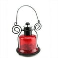 9.25" Decorative Distressed Red Bell Shaped Glass Tea Light Candle