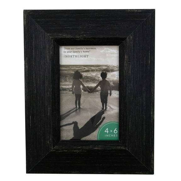 Northlight Rectangular Weathered Picture Frame - for a 4" x 6" Photo - 9.25" - Black