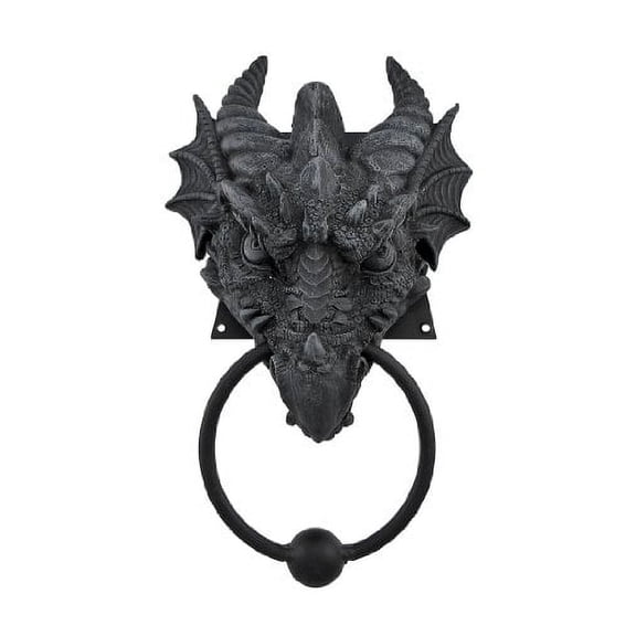 Pacific Giftware Gothic Dragon Door Knocker, 5.83"L x 3.1"W x 9.25"Th, Black