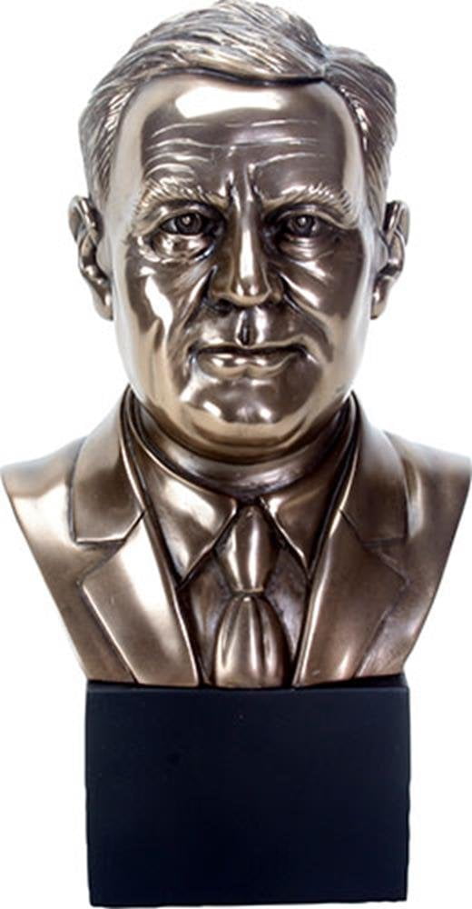 9.25 Inch President Franklin D Roosevelt Bronze colored Bust