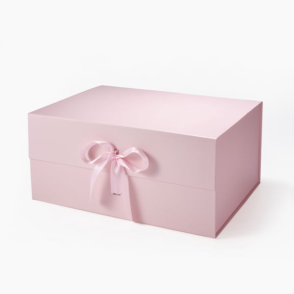 9.25"X6.7"X3.93" Geoto A3 Deep Size Luxury Rigid Foldable Magnetic Closure White Black Magnet Gift Packaging Boxes(Pink)