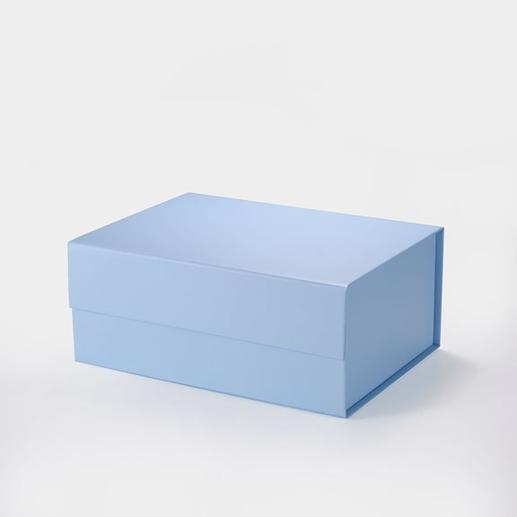 9.25"X6.7"X3.93" Geoto A5 Deep Size Gift Wrapping Box, Magnetic Closure Collapsible White Black Magnet Gift Packaging Box(Baby Blue)