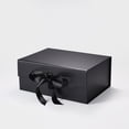 thumbnail image 1 of 9.25"X6.7"X3.93" Geoto A5 Deep Size Gift Wrapping Box, Magnetic Closure Collapsible White Black Magnet Gift Packaging Box(Black with Ribbon), 1 of 6