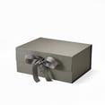 thumbnail image 1 of 9.25"X6.7"X3.93" Geoto A5 Deep Size Gift Wrapping Box, Magnetic Closure Collapsible White Black Magnet Gift Packaging Box(Grey with Ribbon), 1 of 6