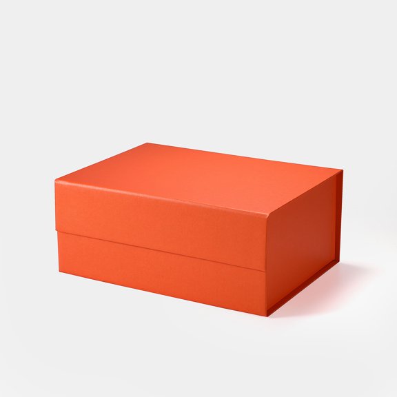 9.25"X6.7"X3.93" Geoto A5 Deep Size Gift Wrapping Box, Magnetic Closure Collapsible White Black Magnet Gift Packaging Box(Orange)