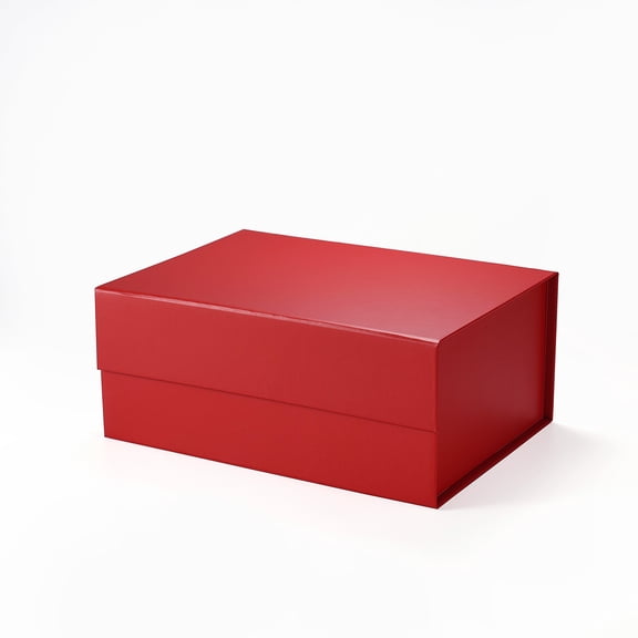 9.25"X6.7"X3.93" Geoto A5 Deep Size Gift Wrapping Box, Magnetic Closure Collapsible White Black Magnet Gift Packaging Box(Red)