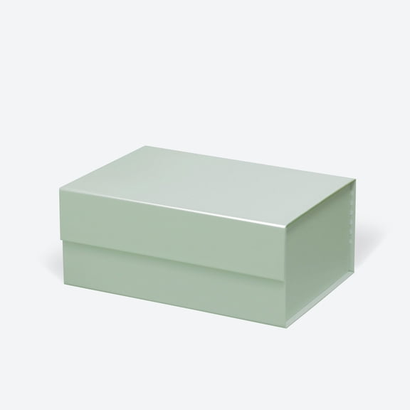 9.25"X6.7"X3.93" Geoto A5 Deep Size Gift Wrapping Box, Magnetic Closure Collapsible White Black Magnet Gift Packaging Box(Sage Green)