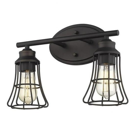 9.25 x 15.5 x 6.25 in. Piers 2-Light Oil-Rubbed Bronze Vanity Light