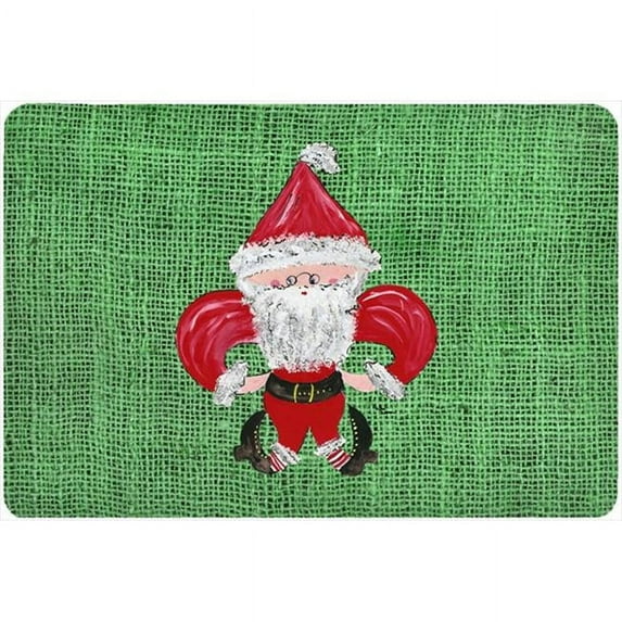 9.25 x 7.75 in. Christmas Santa Fleur de lis Mouse Pad, Hot Pad Or Trivet