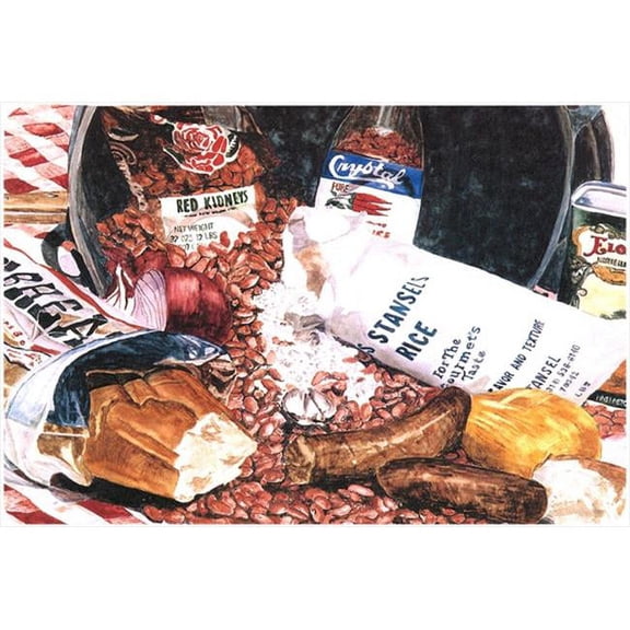 9.25 x 7.75 in. Red Beans and Rice Mouse Pad, Hot Pad Or Trivet