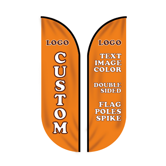 9.2ft / 2.8m Custom Feather Flag Kit with Poles Stake for Advertising