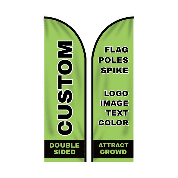 9.2ft / 2.8m Custom Feather Flag Kit with Poles Stake for Shop Business