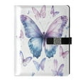 thumbnail image 1 of 9.2x6.7 inch Leather Notebook 100 Sheets, Multi-Pocket Design & Pen Loop A Flock Of Butterflies Refillable Journal Organizer, 1 of 6