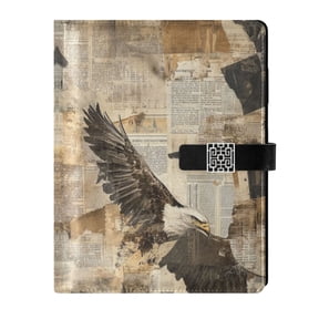 9.2x6.7 inch Leather Notebook 100 Sheets, Multi-Pocket Design & Pen Loop An Eagle in Flight Refillable Journal Organizer