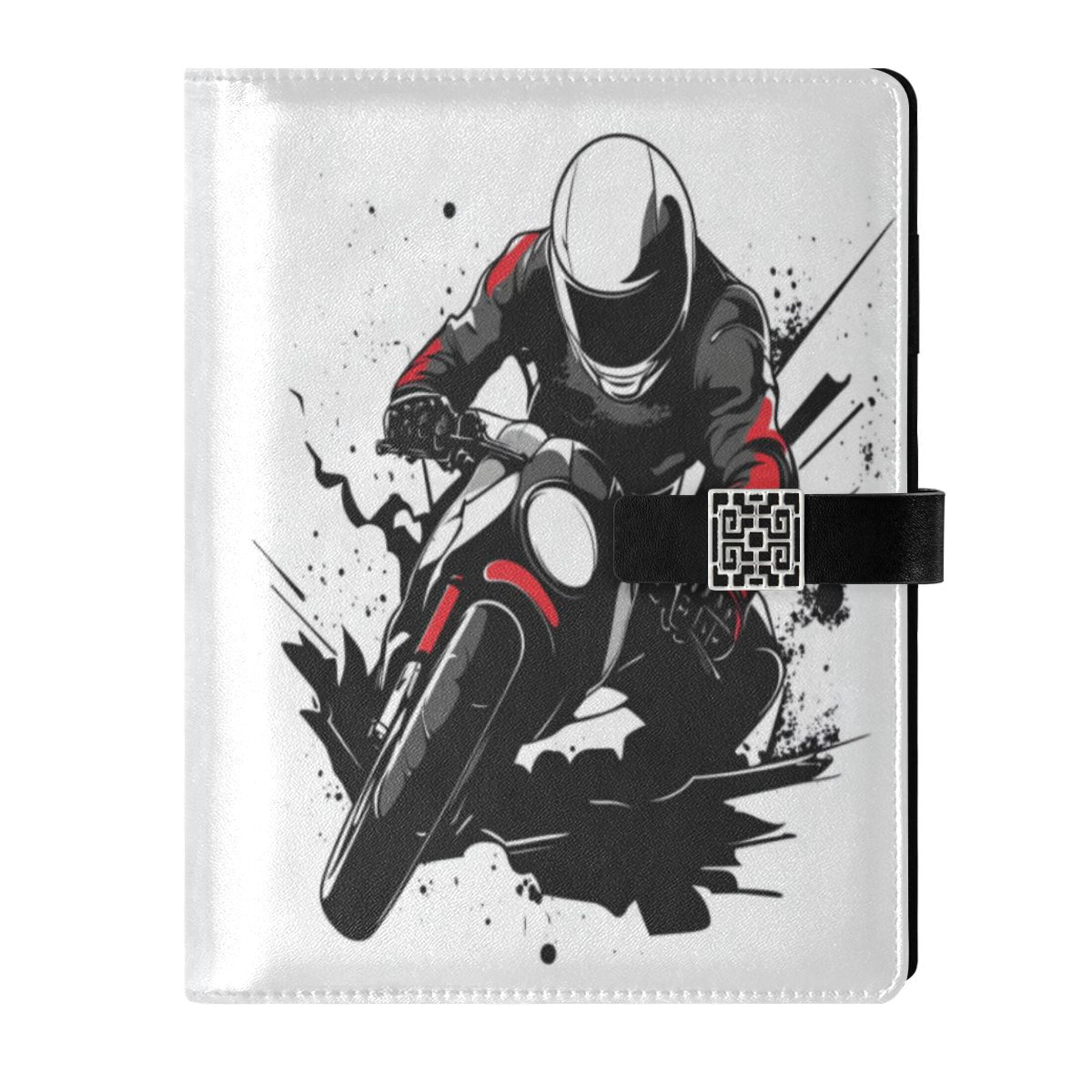 Small Racing Notebook 9.2x6.7 inch Leather Notebook 100 Sheets, Multi-Pocket Design & Pen ...
