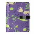 thumbnail image 1 of 9.2x6.7 inch Leather Notebook 100 Sheets, Multi-Pocket Design & Pen Loop Butterflies and Swirls Pattern Refillable Journal Organizer, 1 of 6