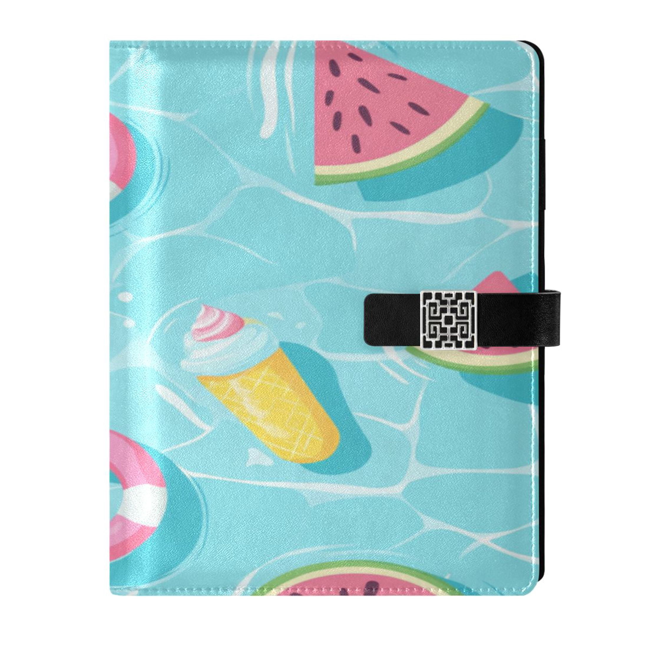 Pool Side Notes.notebook 9.2x6.7 inch Leather Notebook 100 Sheets, Multi-Pocket Design & Pen ...