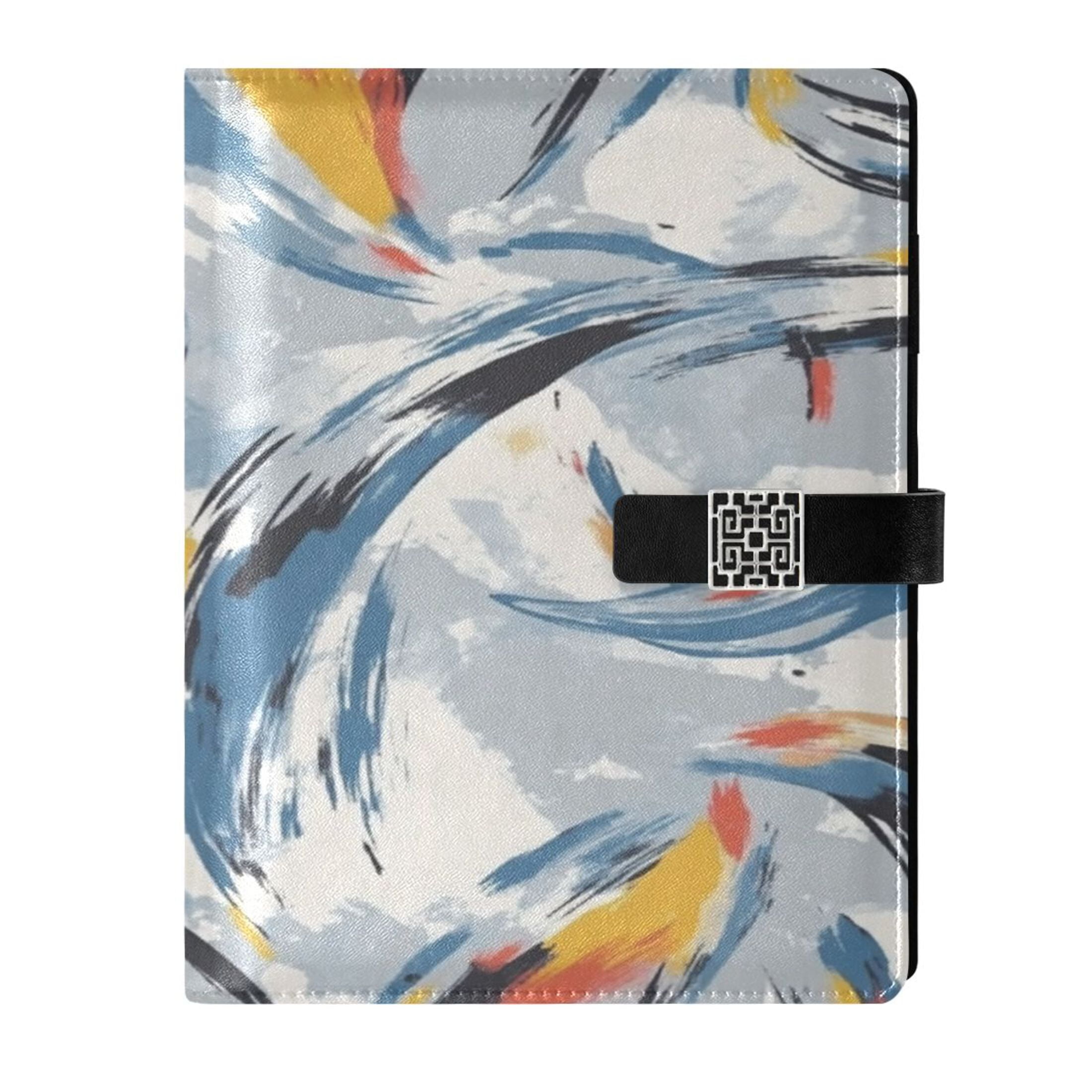 9.2x6.7 inch Leather Notebook 100 Sheets, Multi-Pocket Design & Pen ...