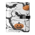 thumbnail image 1 of 9.2x6.7 inch Leather Notebook 100 Sheets, Multi-Pocket Design & Pen Loop Halloween Decorations Pumpkins and Branches Refillable Journal Organizer, 1 of 6