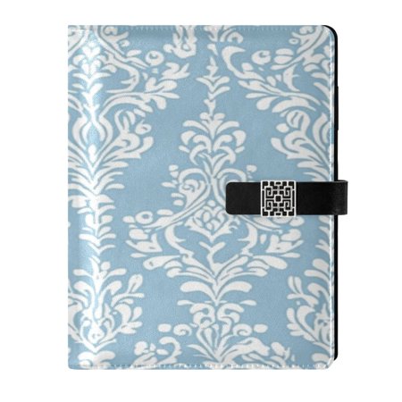 9.2x6.7 inch Leather Notebook 100 Sheets, Multi-Pocket Design & Pen Loop Intricate Floral Pattern Refillable Journal Organizer