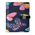 thumbnail image 1 of 9.2x6.7 inch Leather Notebook 100 Sheets, Multi-Pocket Design & Pen Loop Pattern Of Colorful Butterflies Refillable Journal Organizer, 1 of 6