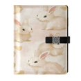 thumbnail image 1 of 9.2x6.7 inch Leather Notebook 100 Sheets, Multi-Pocket Design & Pen Loop Small Bunnies Refillable Journal Organizer, 1 of 6