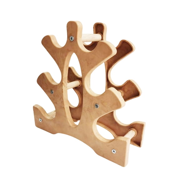 9*3.3*8.8" Dumbbell Rack Stand – 3-Tier Solid Wood Weight Storage Organizer, Compact Home Gym Equipment Saver for Small Dumbbells and Plates, Vertical Dumbbell Holder for Workout Weight Lifting
