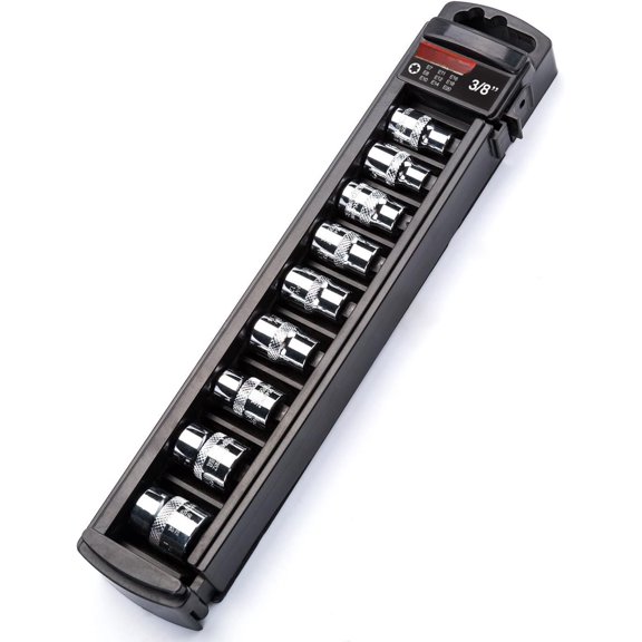 9- 3/8" Drive E-Torx Socket Set, E7 to E20, Chrome Vanadium Steel, Automotive Repair, Includes Storage Rack