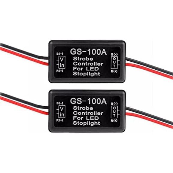 9-30V Flashing Strobe Blinking Controller Flasher Module for LED Brake Tail Stop Light High Mount/3rd Brake Lights - 2Pack