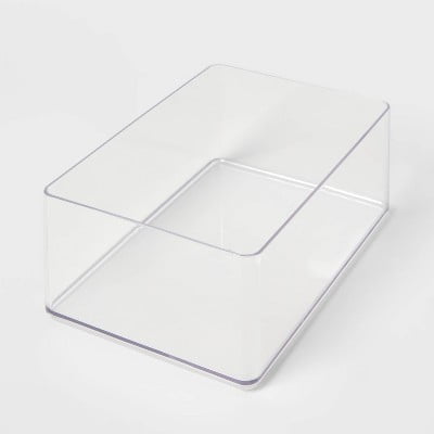 9"x6"x3.25" Large Plastic Bathroom Tray Clear - Brightroom: Organizer, Stackable Storage, Hand Washable