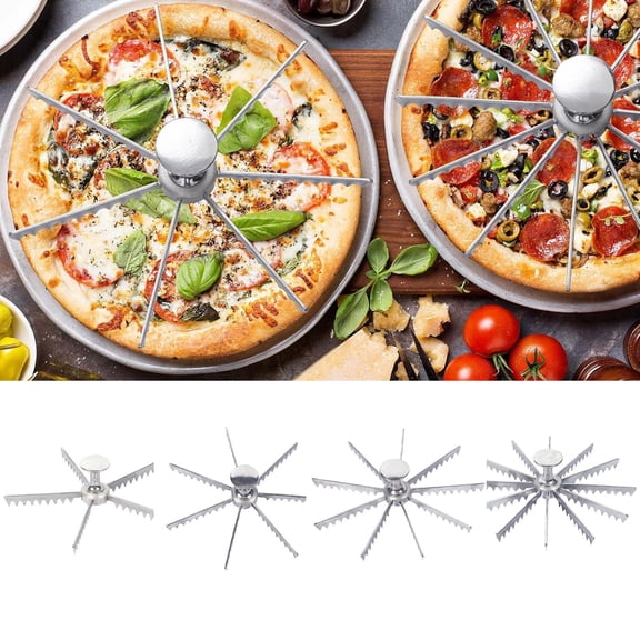 9.3in Stainless Steel Pizza Cutter Wheel 5/7/9/12 Slice Pie Cutter Whole Pie Portion Divider Even Slicing Pizza Slicer for Baking Cake Pie Kitchen Baking Tools