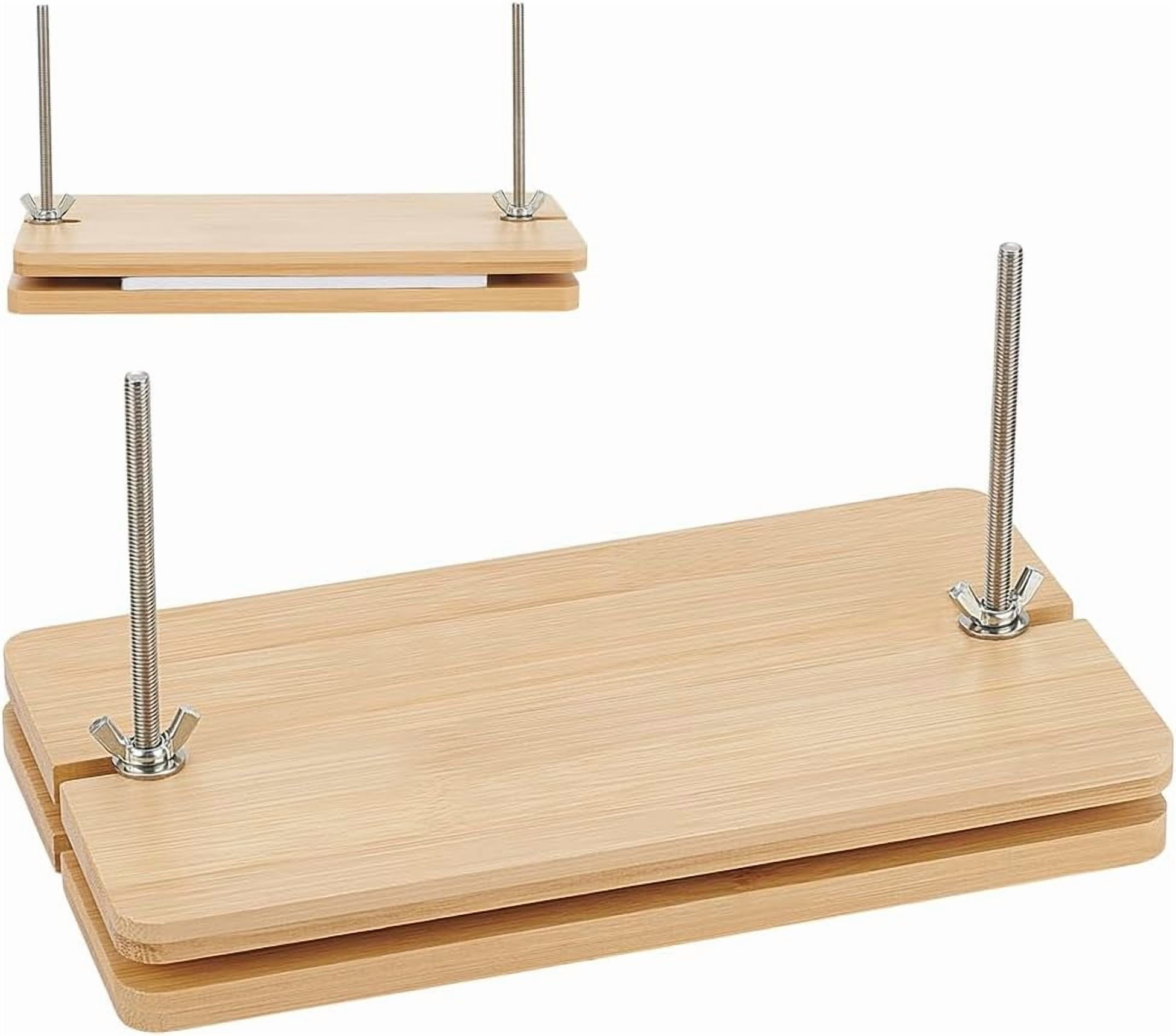 9.3x5.9inch Wooden Book Press Portable Book Binding Flat Paper Press for Bookbinding Supplies Home Office BurlyWood